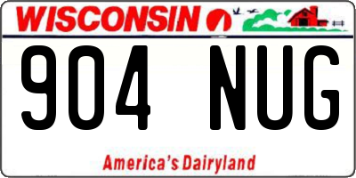WI license plate 904NUG