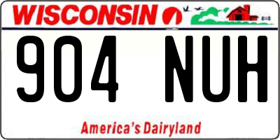 WI license plate 904NUH