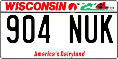 WI license plate 904NUK