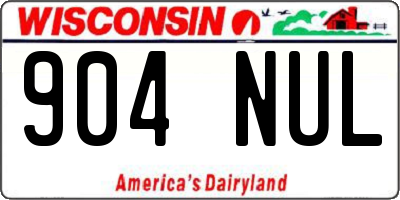 WI license plate 904NUL