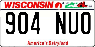 WI license plate 904NUO