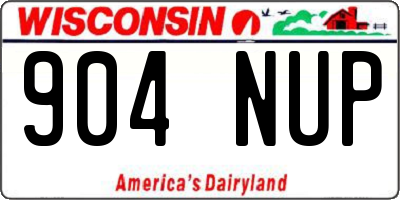 WI license plate 904NUP