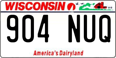 WI license plate 904NUQ