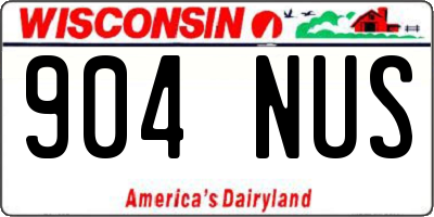 WI license plate 904NUS
