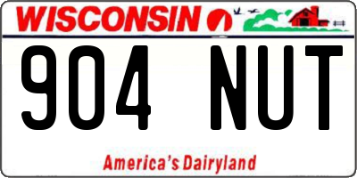 WI license plate 904NUT