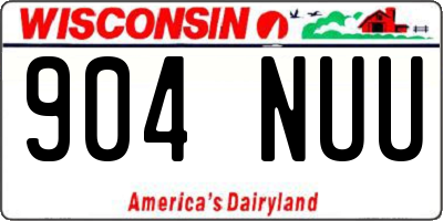 WI license plate 904NUU