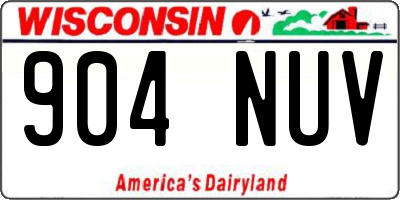 WI license plate 904NUV