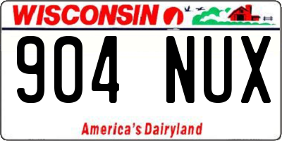 WI license plate 904NUX