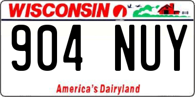 WI license plate 904NUY