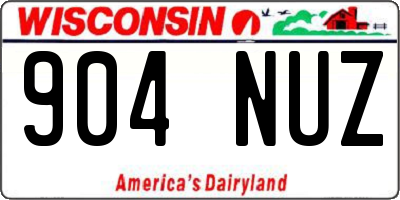 WI license plate 904NUZ