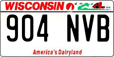 WI license plate 904NVB