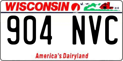 WI license plate 904NVC