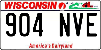 WI license plate 904NVE