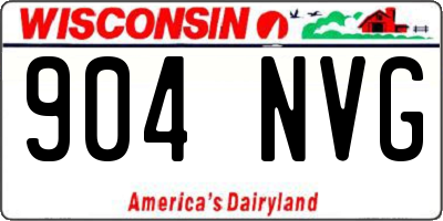 WI license plate 904NVG