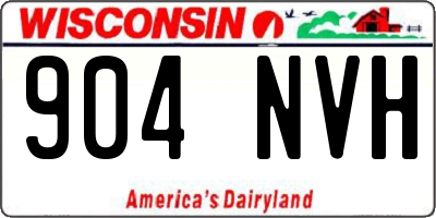 WI license plate 904NVH