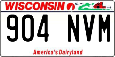 WI license plate 904NVM