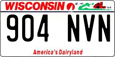WI license plate 904NVN
