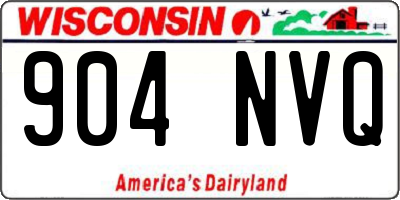 WI license plate 904NVQ
