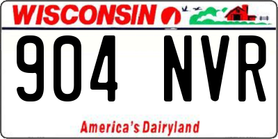 WI license plate 904NVR