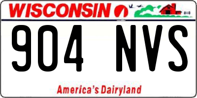 WI license plate 904NVS