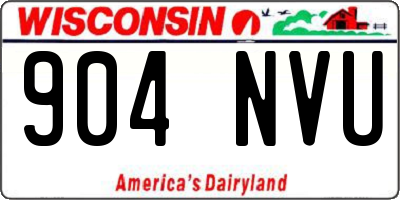 WI license plate 904NVU