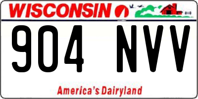 WI license plate 904NVV