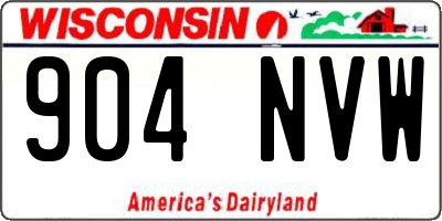 WI license plate 904NVW