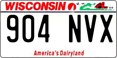 WI license plate 904NVX