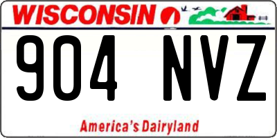 WI license plate 904NVZ