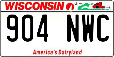 WI license plate 904NWC