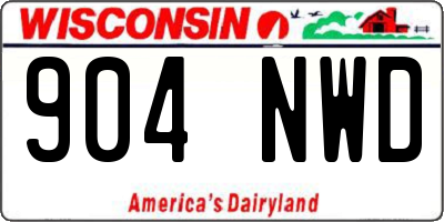 WI license plate 904NWD