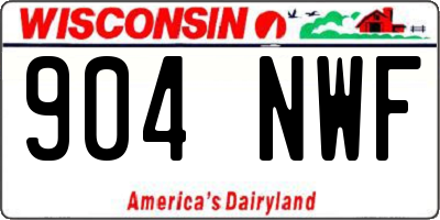 WI license plate 904NWF
