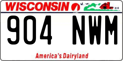 WI license plate 904NWM