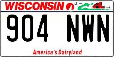 WI license plate 904NWN