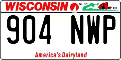 WI license plate 904NWP