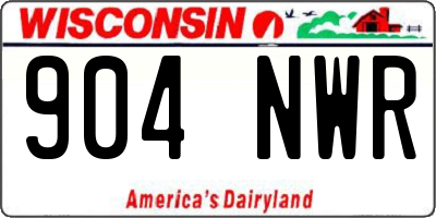 WI license plate 904NWR