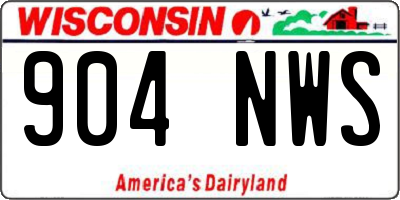 WI license plate 904NWS