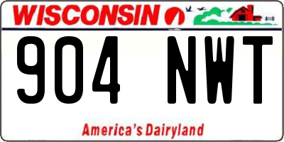 WI license plate 904NWT