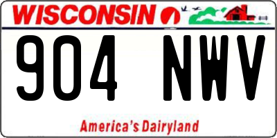 WI license plate 904NWV