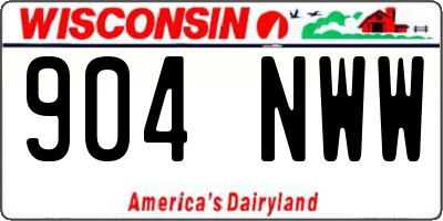 WI license plate 904NWW