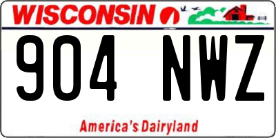 WI license plate 904NWZ