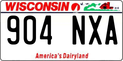 WI license plate 904NXA