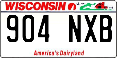 WI license plate 904NXB
