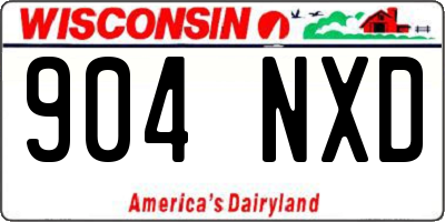 WI license plate 904NXD