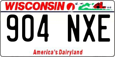 WI license plate 904NXE