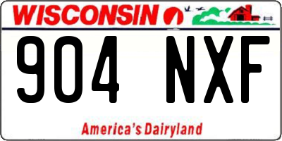 WI license plate 904NXF