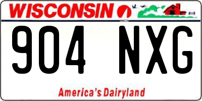 WI license plate 904NXG