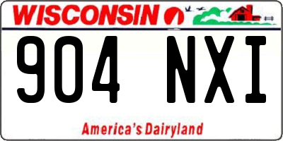 WI license plate 904NXI