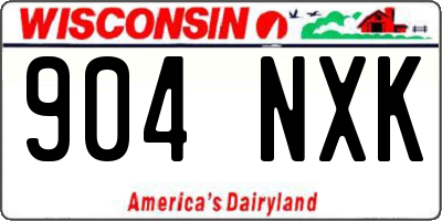 WI license plate 904NXK
