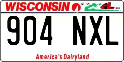 WI license plate 904NXL